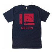 Delsin - Label Stamp, Denim Blue w/ Red Print