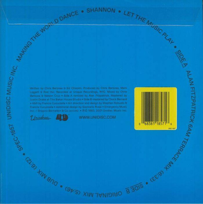 Let The Music Play (Alan Fitzpatrick 6AM Terrace Mix) (Clear Blue Vinyl)