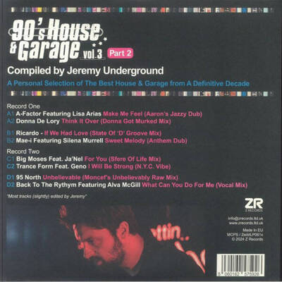 90's House & Garage Vol.3: Part 2 (Gatefold) - Compiled by Jeremy Underground