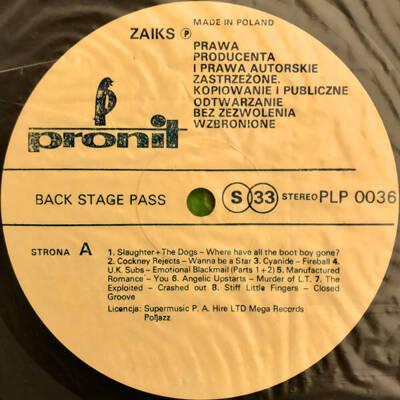 Back-Stage Pass [Used / Second Hand]