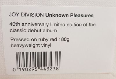 Unknown Pleasures (40th Anniversary Edition) ruby red vinyl